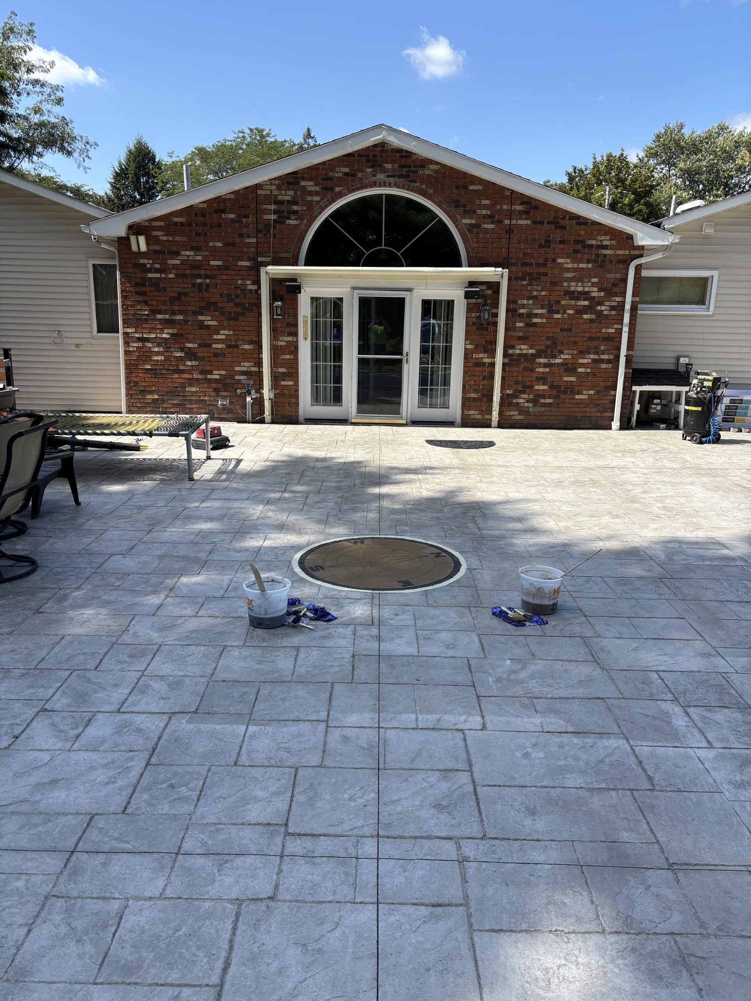 Custom stamped concrete inlay — Hudson Valley, NY