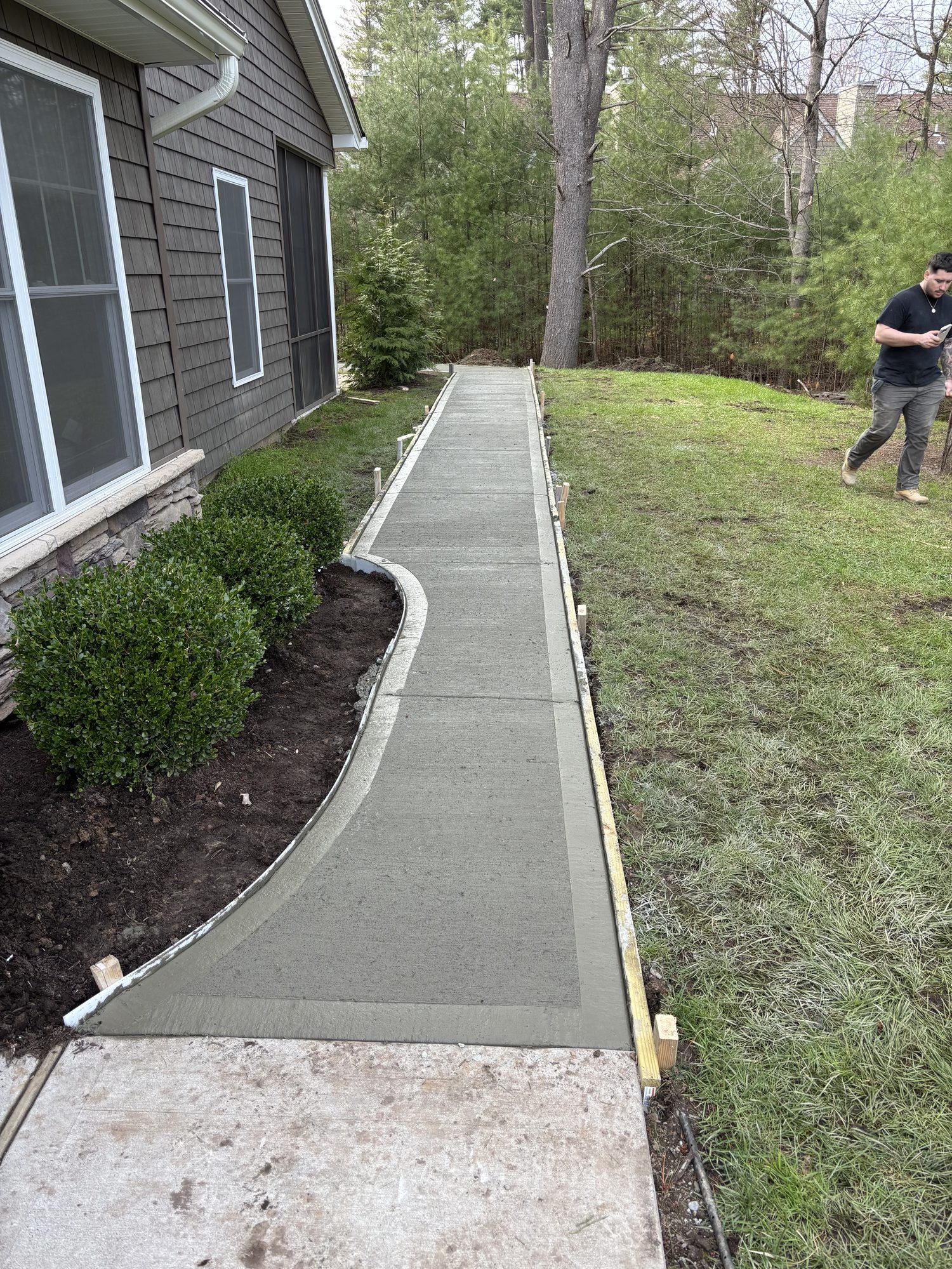 Broomed concrete sidewalk — Hudson Valley, NY