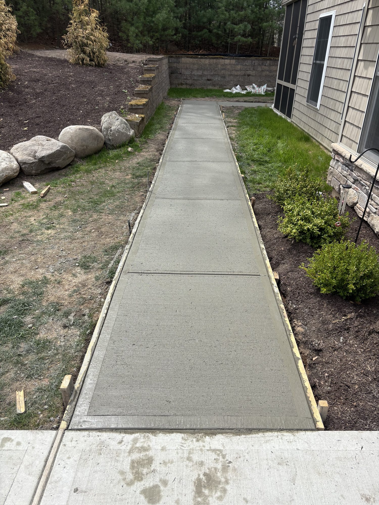 Broomed concrete sidewalk — Orange County, NY