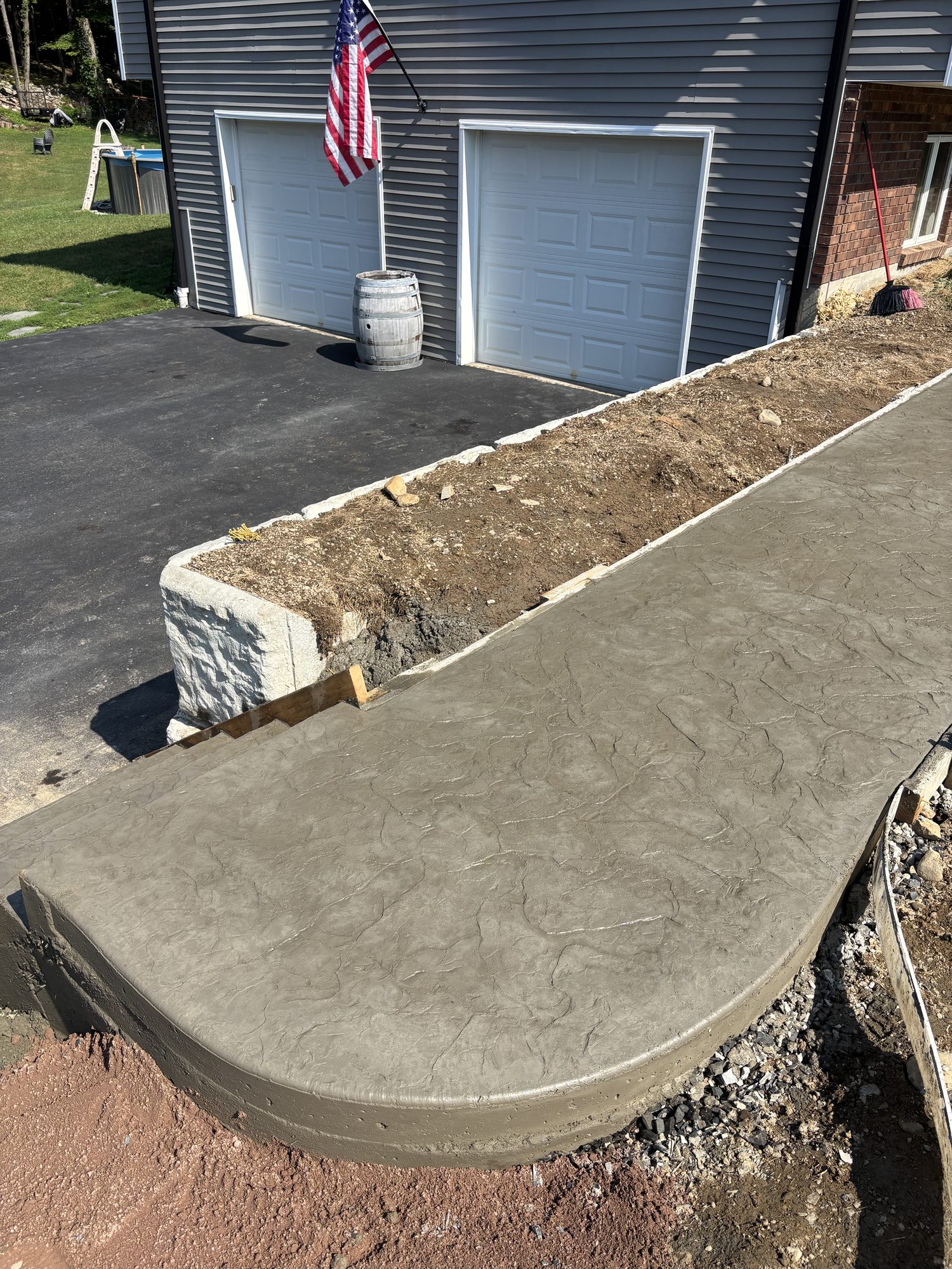 Stamped concrete sidewalk — Hudson Valley, NY