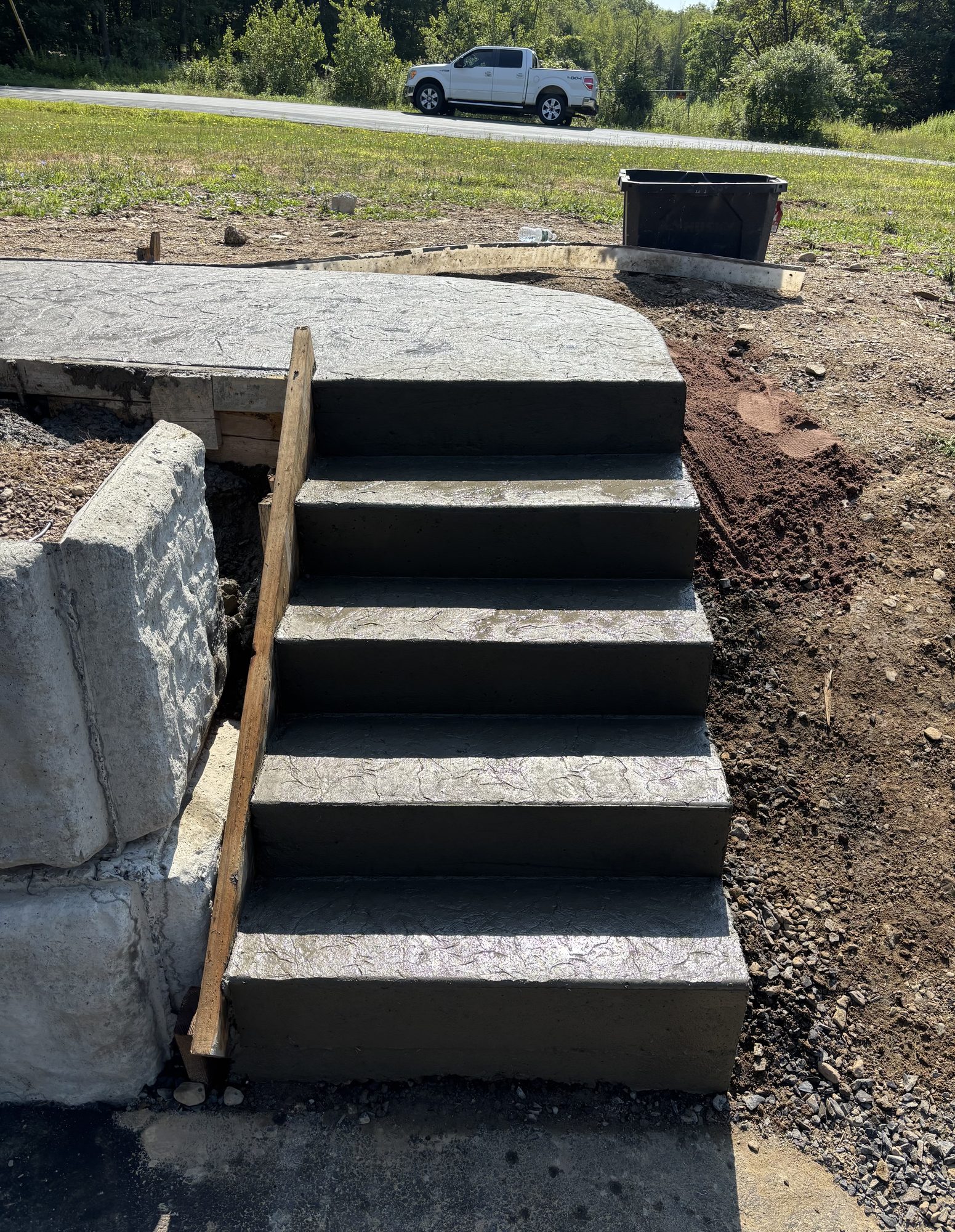 Stamped concrete stairs — Hudson Valley, NY